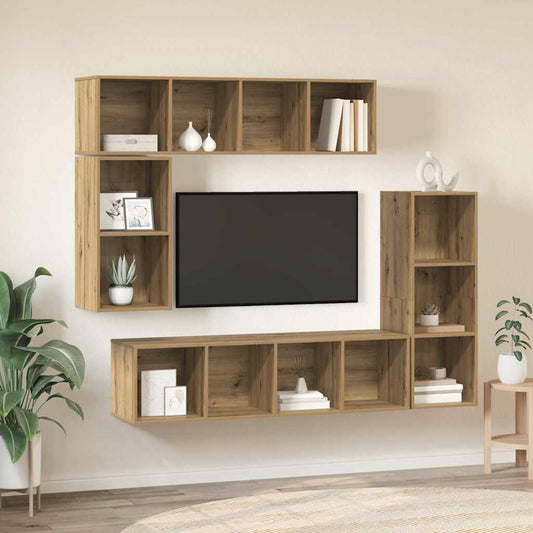 Set mobile TV 4 pcs Rovere artigianale Legno multistrato