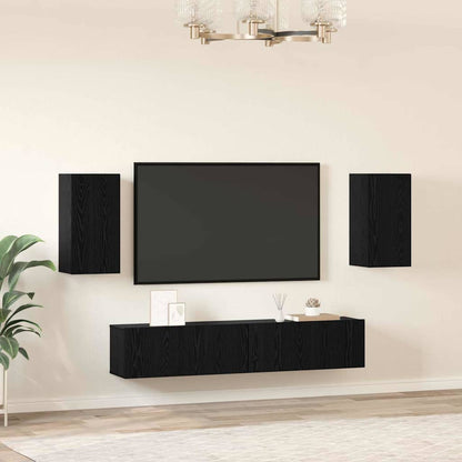 Set mobile TV 4 pcs Rovere nero 80 x 30 x 30 cm