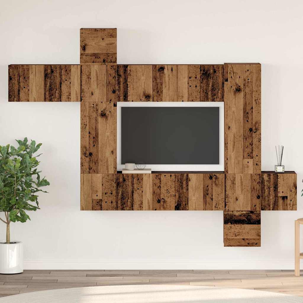 Set mobile TV 10 pcs Legno vecchio 30.5 x 30 x 90 cm
