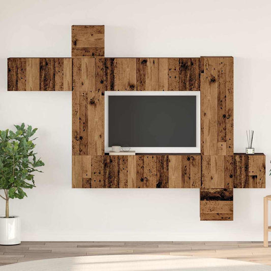 Set mobile TV 10 pcs Legno vecchio 30.5 x 30 x 90 cm
