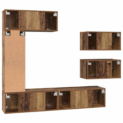 Set mobile TV 6 pcs Legno vecchio 30.5 x 30 x 90 cm