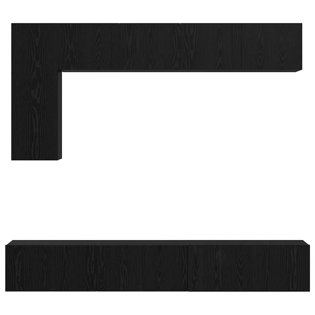 Set mobile TV 6 pcs Rovere nero 30.5 x 30 x 90 cm