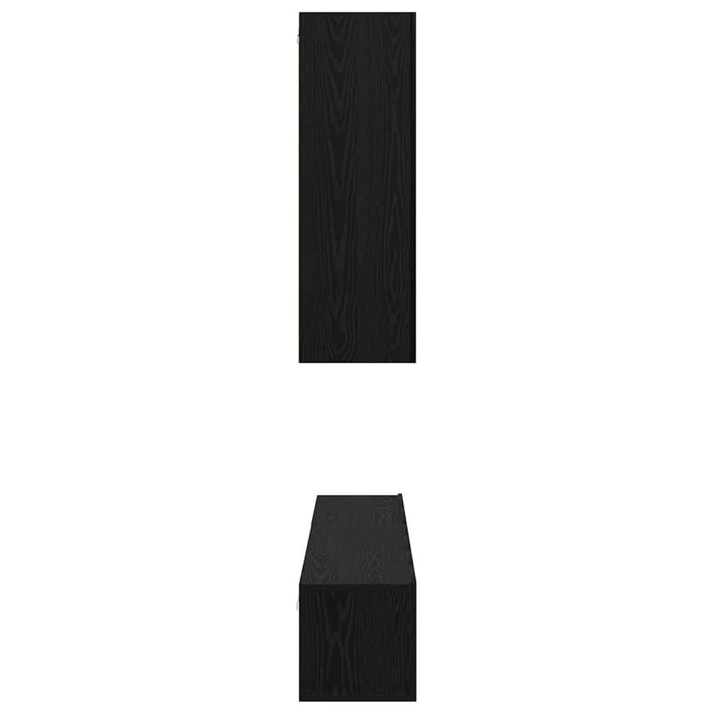 Set mobile TV 6 pcs Rovere nero 30.5 x 30 x 90 cm