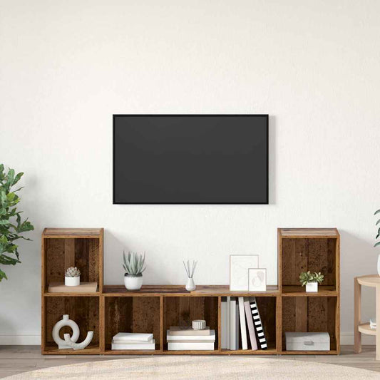 Mobile TV 3 pcs Marrone 107 x 35 x 37 cm Legno multistrato