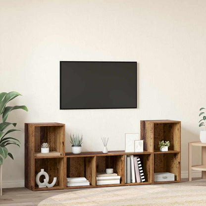 Mobile TV 3 pcs Marrone 107 x 35 x 37 cm Legno multistrato