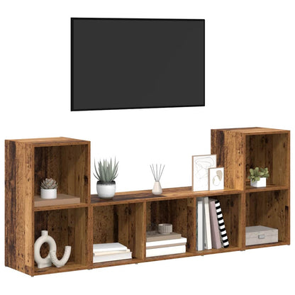 Mobile TV 3 pcs Marrone 107 x 35 x 37 cm Legno multistrato