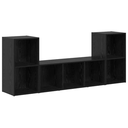 Mobile TV 3 pcs Nero 107 x 35 x 37 cm Legno multistrato