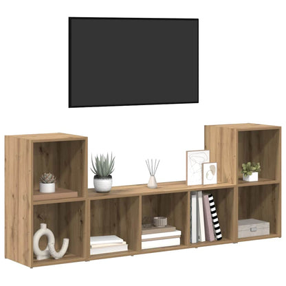 Mobile TV 3 pcs Marrone 107 x 35 x 37 cm Legno multistrato