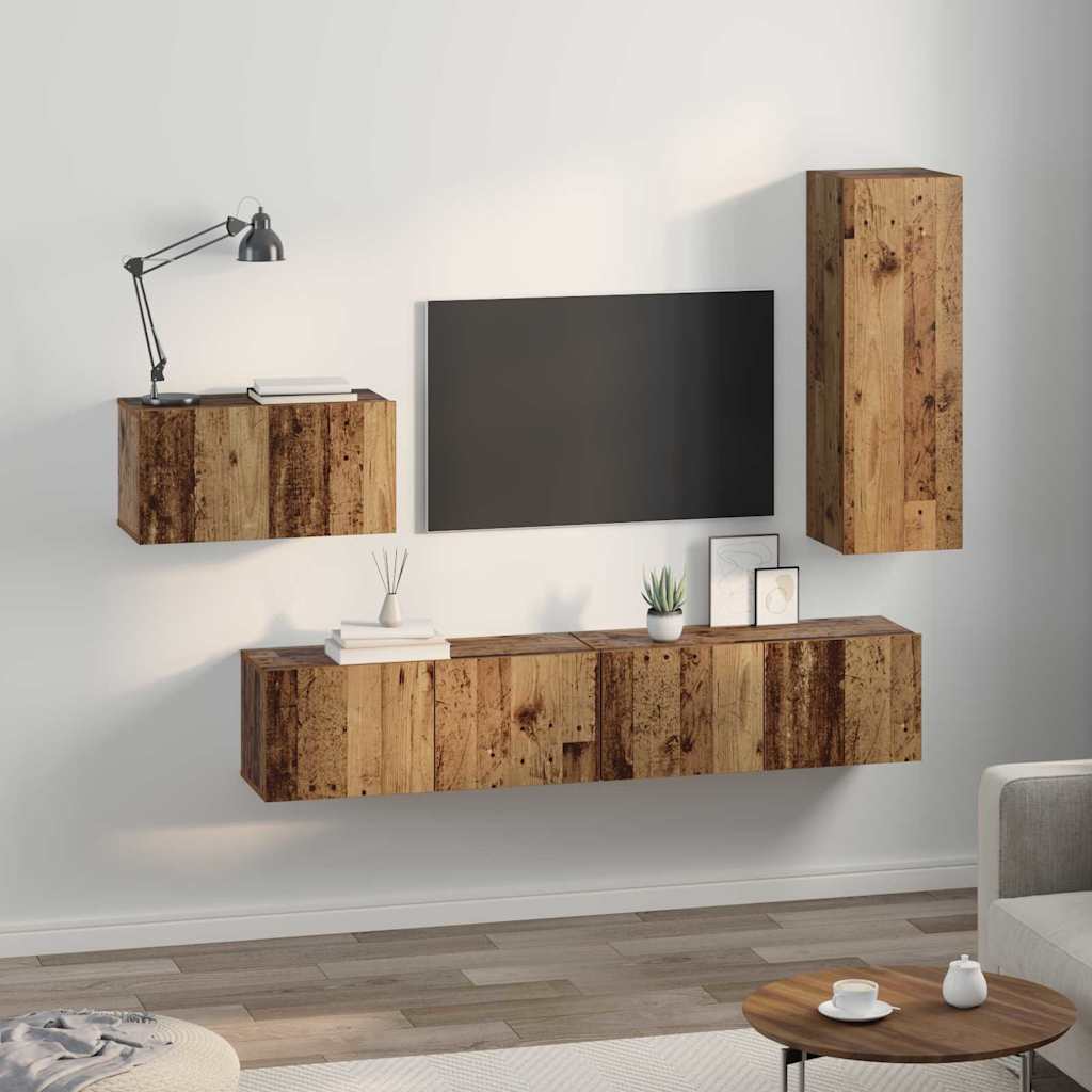 Set mobile TV 4 pcs Legno vecchio 30.5 x 30 x 90 cm