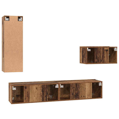 Set mobile TV 4 pcs Legno vecchio 30.5 x 30 x 90 cm