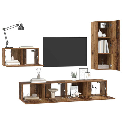 Set mobile TV 4 pcs Legno vecchio 30.5 x 30 x 90 cm