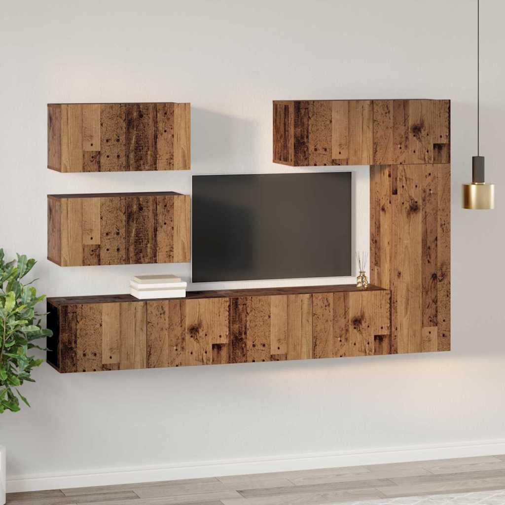 Set mobile TV 6 pcs Legno vecchio 30.5 x 30 x 90 cm