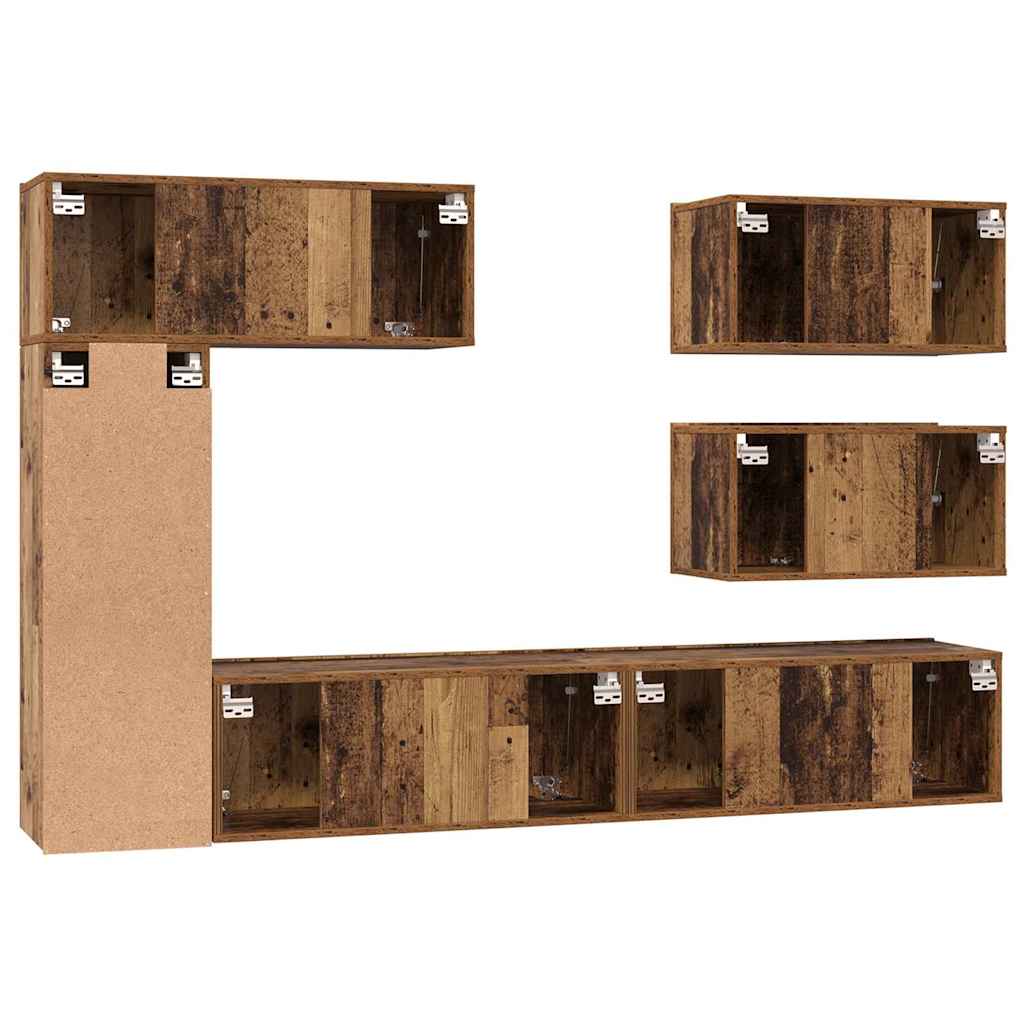 Set mobile TV 6 pz Legno vecchio Legno ingegnerizzato | homemem39