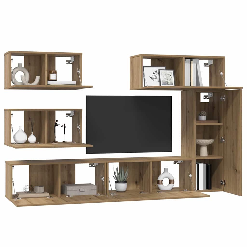 Set mobile TV 6 pcs rovere artigianale 30.5 x 30 x 90 cm