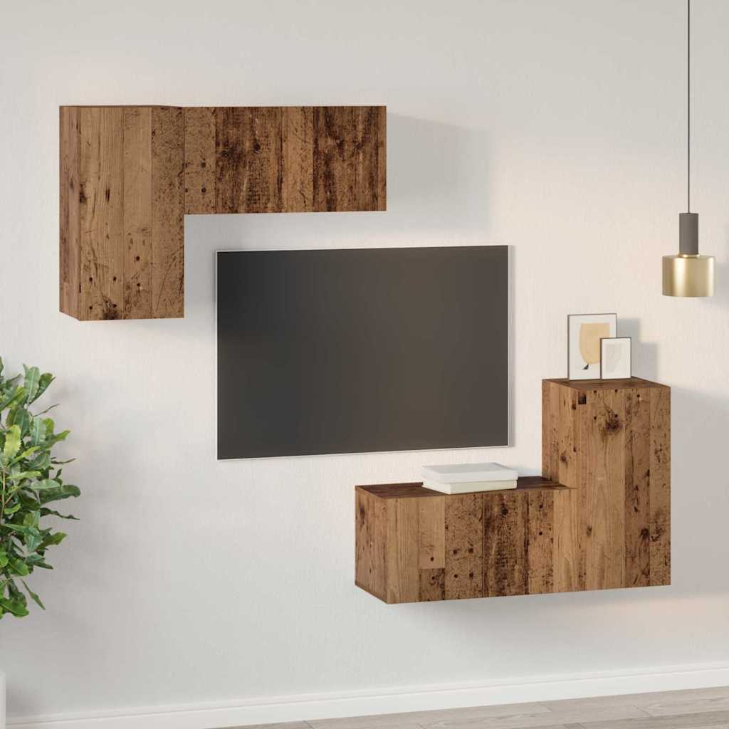 Set mobile TV 4 pcs Legno vecchio 60 x 30 x 30 cm