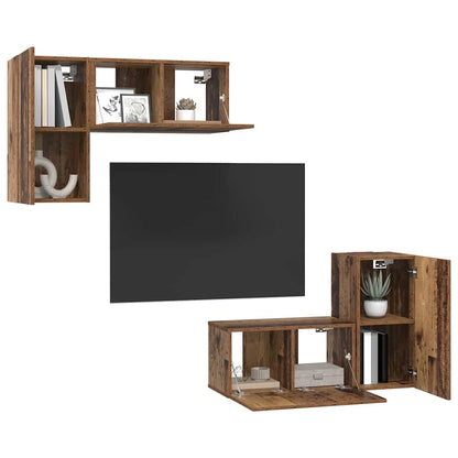 Set mobile TV 4 pcs Legno vecchio 60 x 30 x 30 cm
