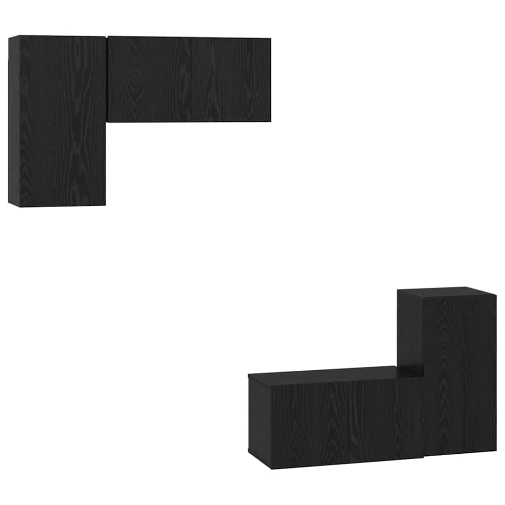 Set mobile TV 4 pcs Rovere nero 60 x 30 x 30 cm