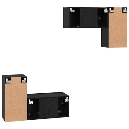 Set mobile TV 4 pcs Rovere nero 60 x 30 x 30 cm