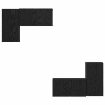 Set mobile TV 4 pcs Rovere nero 60 x 30 x 30 cm