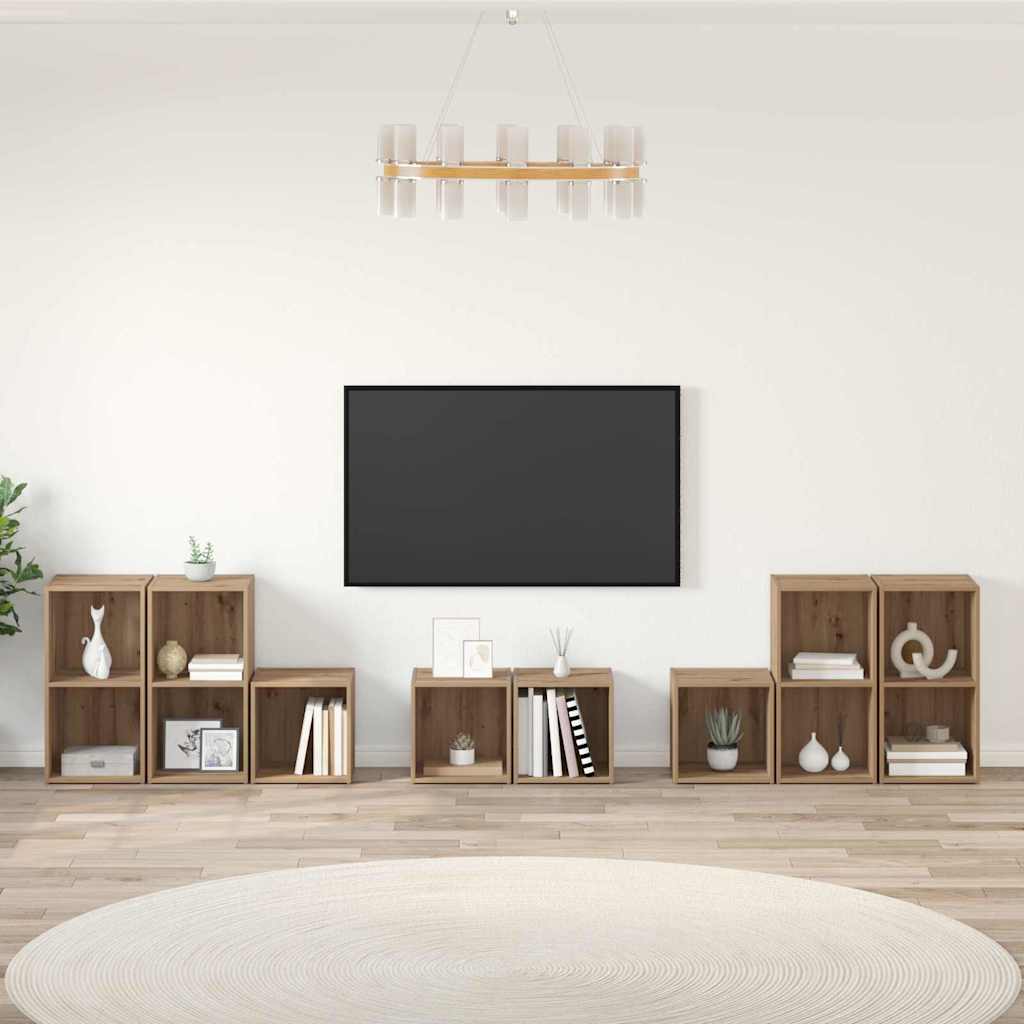 Set di mobili TV 8 pcs Rovere artigianale Legno multistrato