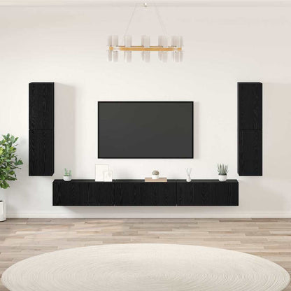Set mobile TV Rovere nero Legno multistrato