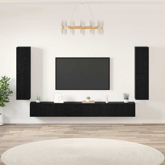 Set mobile TV Rovere nero Legno multistrato
