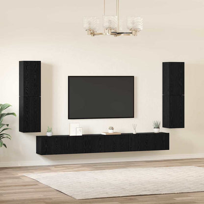 Set mobile TV Rovere nero Legno multistrato