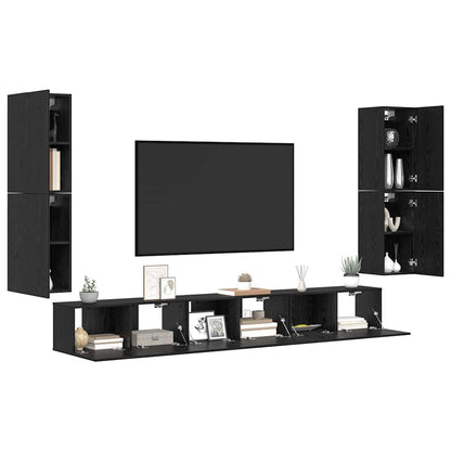 Set mobile TV Rovere nero Legno multistrato