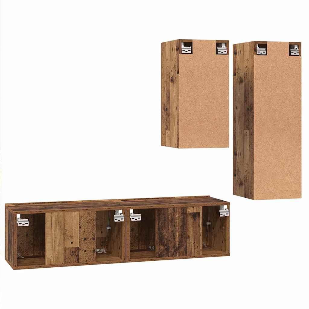 Set mobile TV 4 pcs Legno vecchio 30.5 x 30 x 90 cm