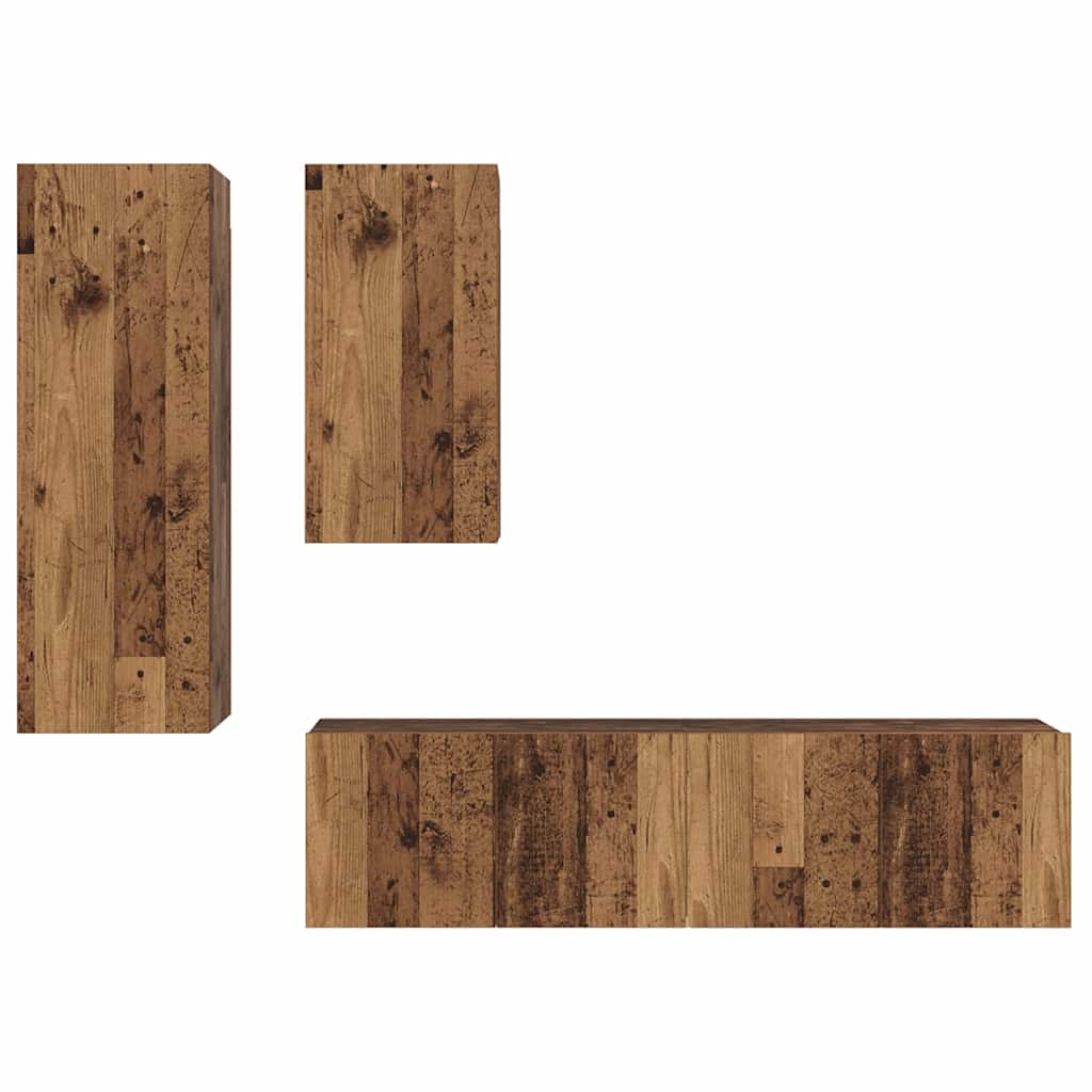 Set mobile TV 4 pcs Legno vecchio 30.5 x 30 x 90 cm
