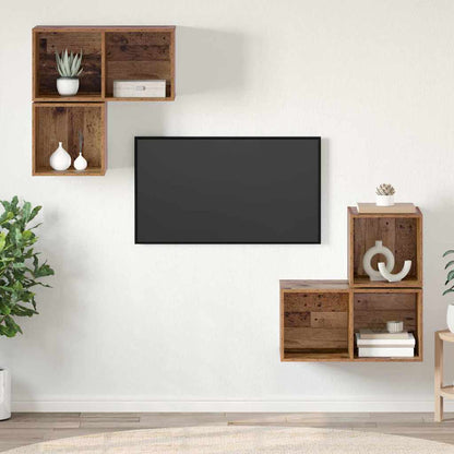 Set mobile TV 4 pcs Legno vecchio 37 x 37 x 72 cm