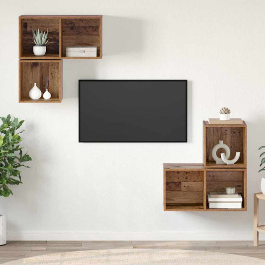 Set mobile TV 4 pcs Legno vecchio 37 x 37 x 72 cm