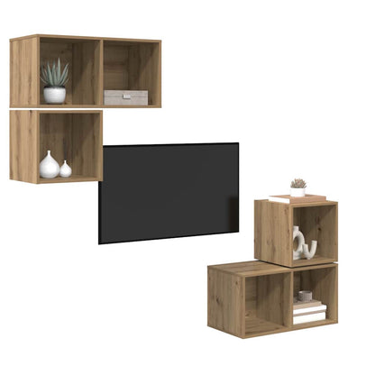 Set mobile TV 4 pcs rovere artigianale 37 x 37 x 72 cm