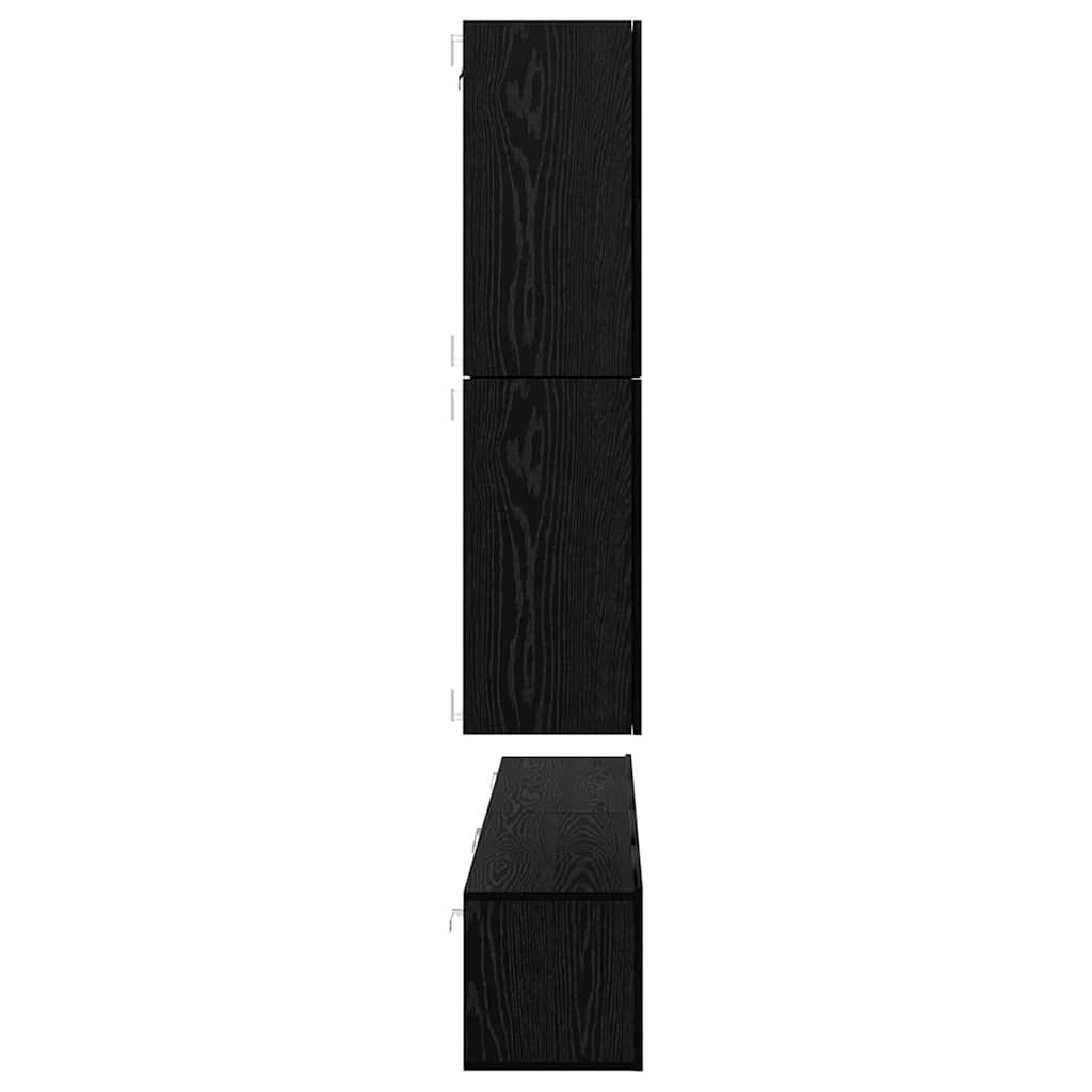 Set mobile TV 8 pcs Rovere Nero Legno multistrato | homemem39