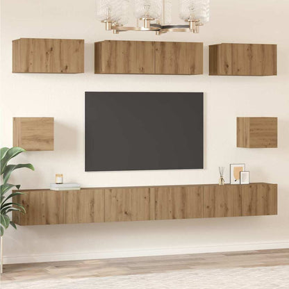 Set mobile TV 8 pcs Rovere artigianale Legno multistrato