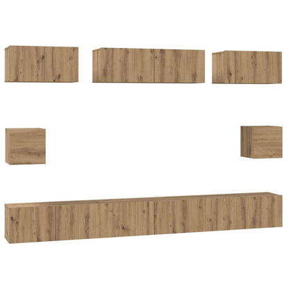 Set mobile TV 8 pcs Rovere artigianale Legno multistrato
