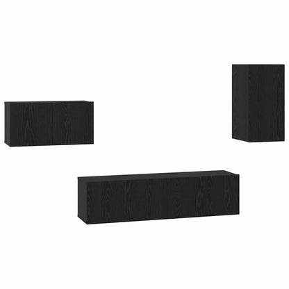 Set mobile TV 4 pcs Rovere nero 30.5 x 30 x 60 cm