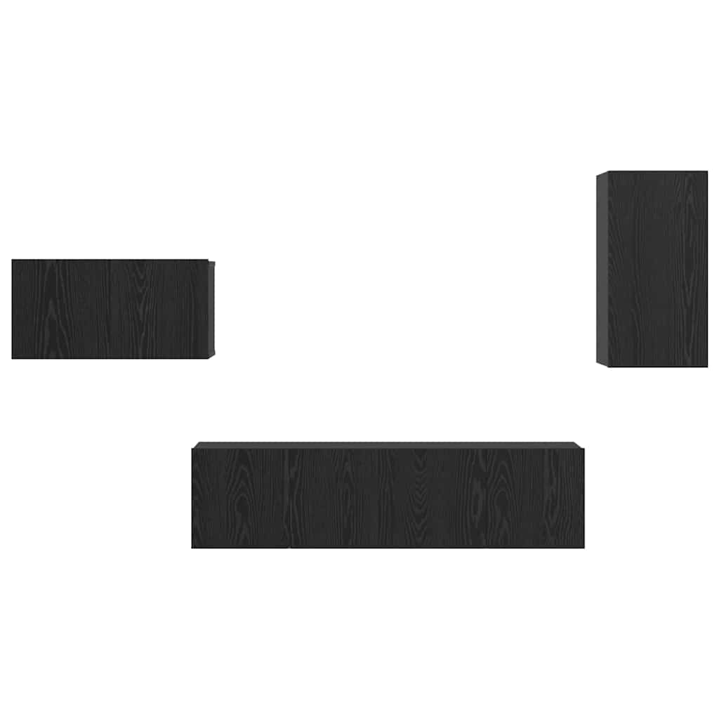 Set mobile TV 4 pcs Rovere nero 30.5 x 30 x 60 cm