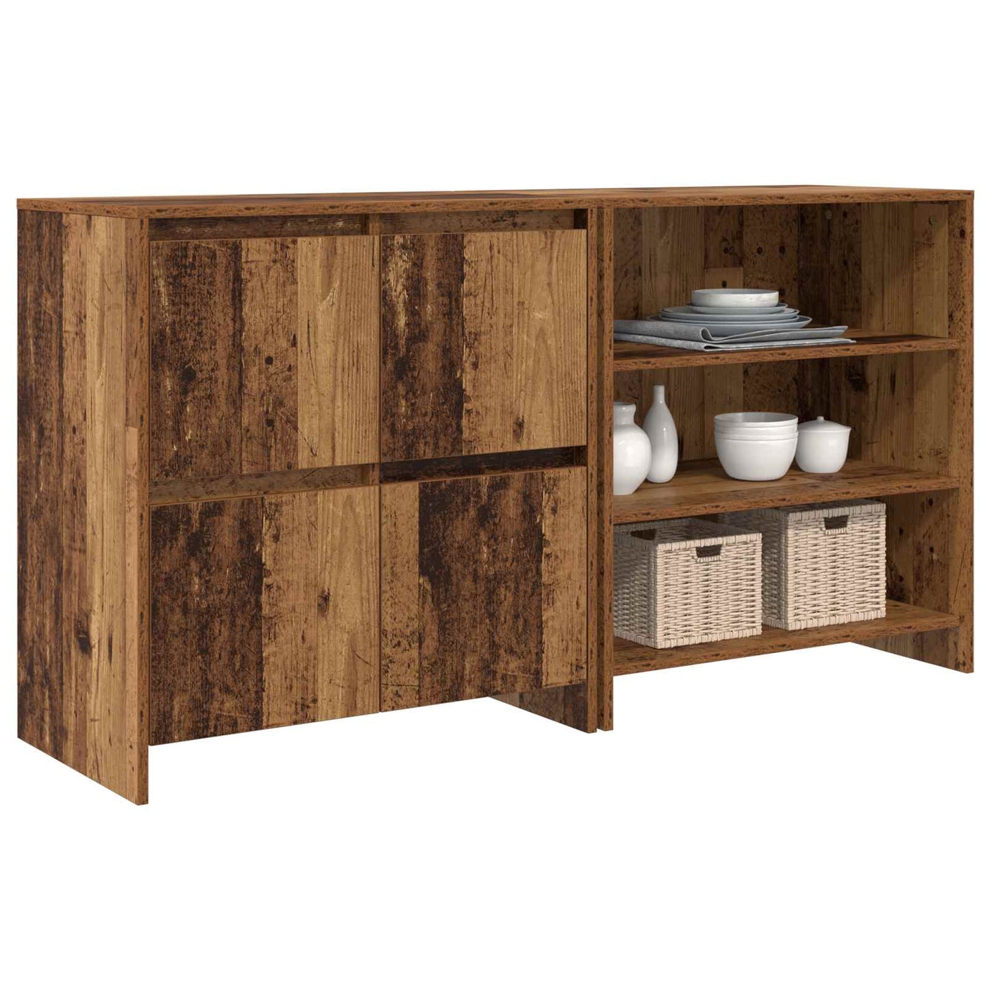 Credenza 2 pcs Legno vecchio 70 x 41 x 75 cm Legno multistrato | homemem39