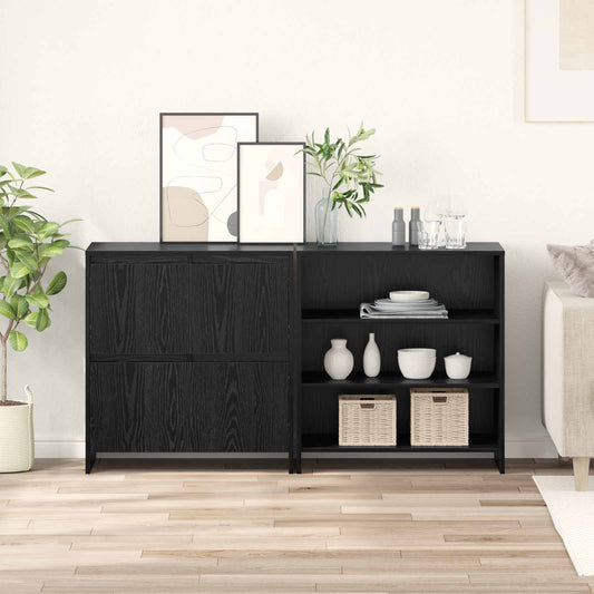Credenza 2 pcs Rovere Nero 70 x 41 x 75 cm Legno multistrato | homemem39