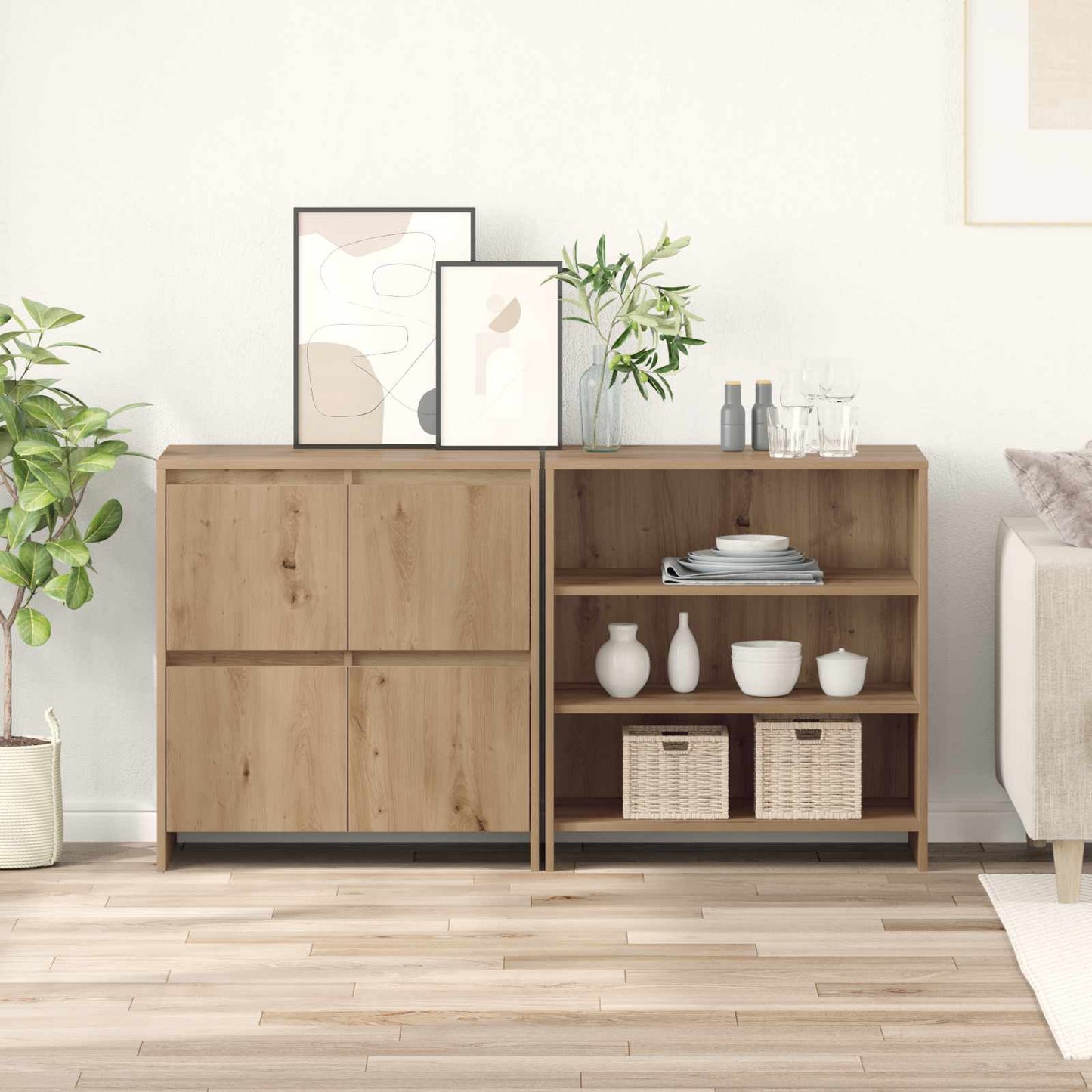 Credenza 2 pcs Rovere artigianale 70 x 41 x 75 cm