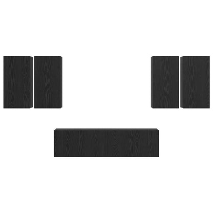 Set mobile TV 6 pcs Rovere nero 60 x 30 x 30 cm