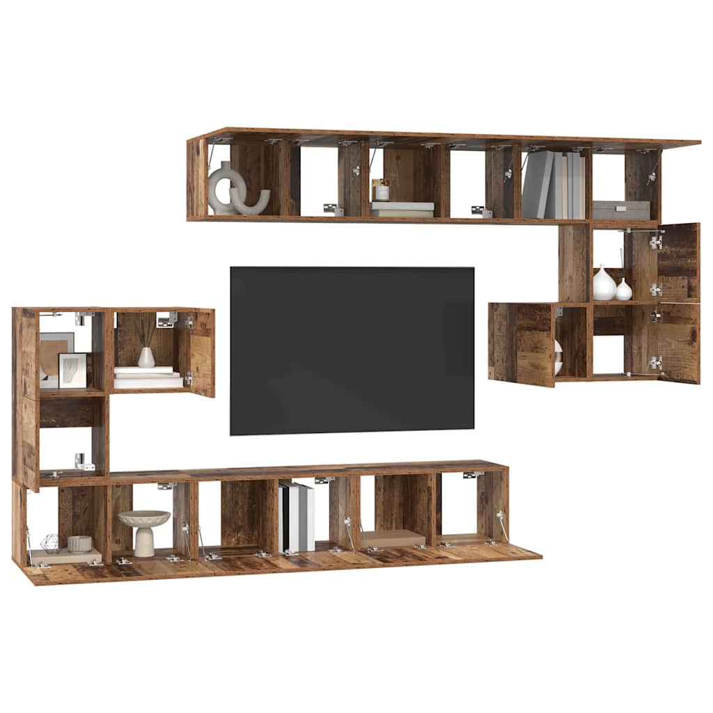 Set mobile TV 10 pcs Legno vecchio 60 x 30 x 30 cm