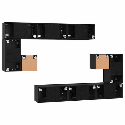 Set mobile TV 10 pcs Rovere Nero Legno multistrato | homemem39