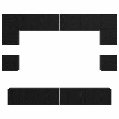 Set mobile TV 8 pcs Rovere Nero Legno multistrato | homemem39