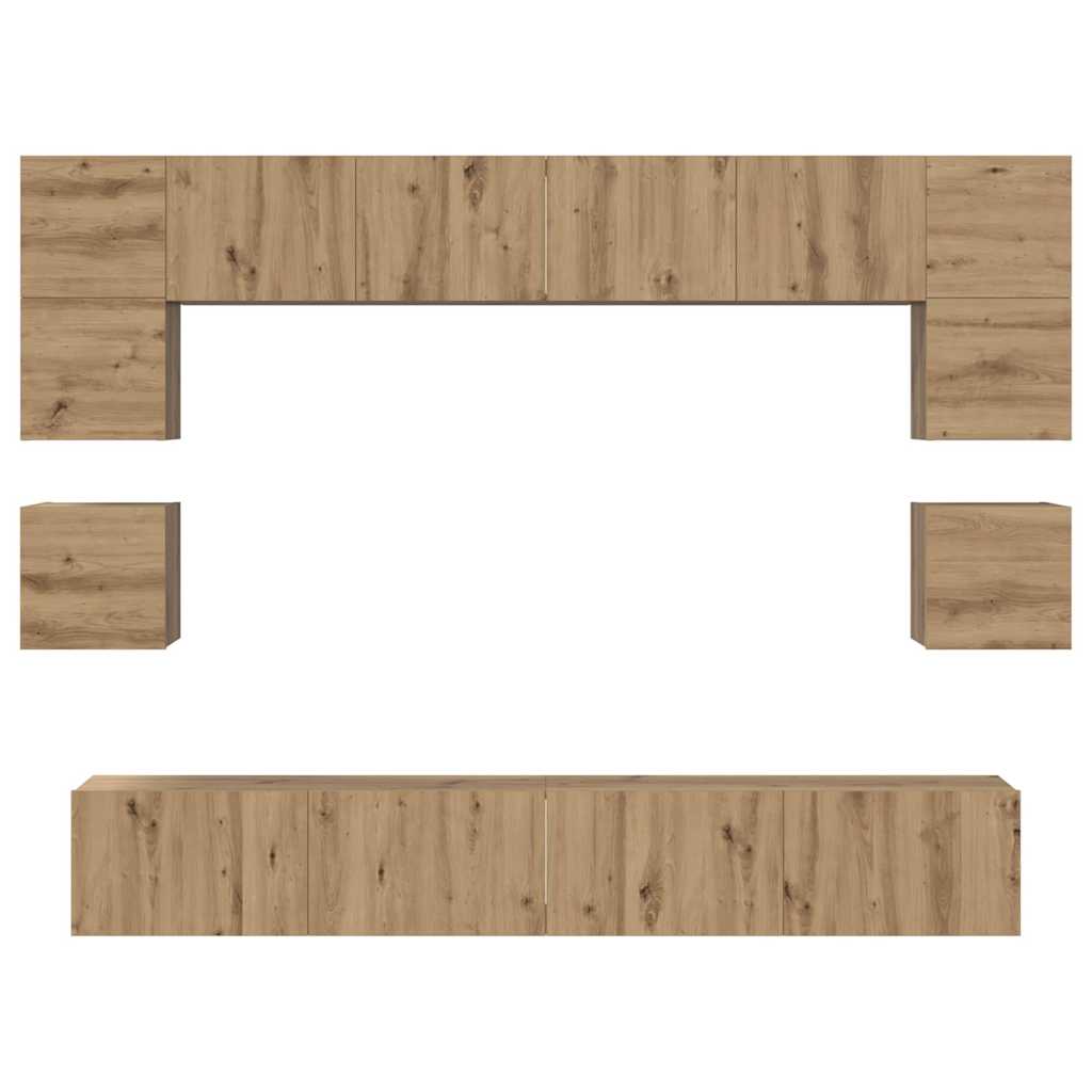Set mobile TV 8 pcs Rovere artigianale Legno multistrato | homemem39