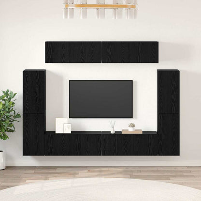 Set mobile TV 8 pcs Rovere nero 80 x 30 x 30.5 cm