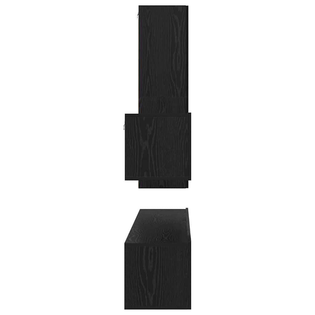 Set mobile TV 4 pcs Rovere nero 200 x 30 x 30 cm