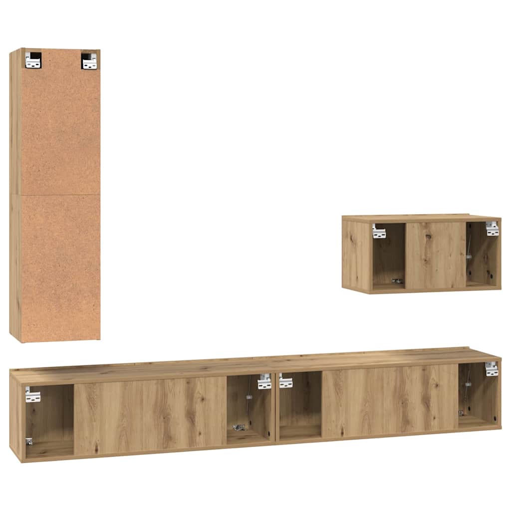 Set mobile TV 4 pcs Rovere artigianale Legno multistrato | homemem39