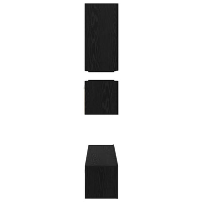 Set mobile TV 8 pz Rovere Nero Legno ingegnerizzato